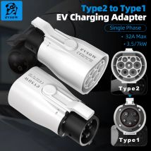 evsow EV-Ladegerät-Adapter Typ2 auf Typ1-Adapter IEC62196 auf SAE-J1772 EV-Ladegerät-Konverter 32 A 1 Phase 7,2 kW max. für Elektroauto