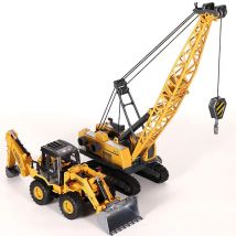 Zabawki dla chłopców ciągnik ze stopu dla dzieci koparka spychacz miniaturowy żuraw Model ciężarówki odlewany ciężarówka inżynieryjna prezenty dla dzieci