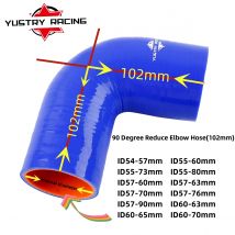 Blau, 3-lagige Länge: 102 mm, 90-Grad-Winkel, Silikonschlauch, Ladeluftkühler-Kupplung, Reduzierstück, Turbo-ID (mm): 54, 55, 57, 63, 65, 70, 73, 76, 80 90