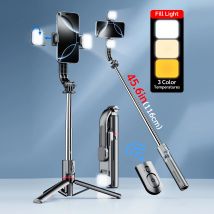 L13d Doppia luce di riempimento 1160mm Versione estesa Treppiede per selfie Bluetooth con otturatore remoto per Android IOS