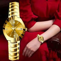 ORUSS Heiße Marke Damen Uhr Hohe Qualität Edelstahl Wasserdicht Leucht Zeiger Woche Kalender Eleganc Frauen Quarzuhr