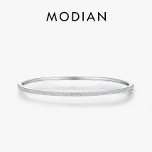 MODIAN Armreif aus 925er-Sterlingsilber, luxuriös, ausgefallen, rund, funkelnd, klare CZ, für Frauen, Hochzeit, Statement, edler Schmuck, Geschenke