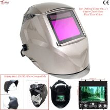 Professionelle Schweißmaske, Ansichtgröße 100 x 73 mm, oben optisch, 1111, 4 Sensoren, 4 (3)–13, Sun9Max Sun9L, großer Schweißerhelm mit automatischer Verdunkelung