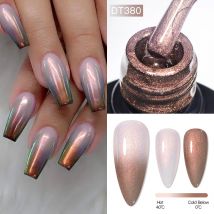 Treffen Sie sich über 7ml Auroras Thermo gel Nagellack Gold lila Gradient Temperatur ändern semi permanente Nail Art Gel Lack