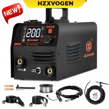 HZXVOGEN 3 in1 MIG/TIG/MMA Saldatrice semiautomatica HVM200 Saldatore inverter Strumento di sinergia Non gas per saldatura di ferro senza gas