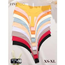 FINETOO 10 Teile/satz Nahtlose V-Taille Unterwäsche Damen Eis Seide Höschen Sexy Stretch Sport Tangas Mädchen Atmungsaktive Feste Dessous
