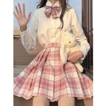 JMPRS Plaid Frauen Falten Rock Bogen Knoten Sommer Hohe Taille Preppy Mädchen Dance Mini Rock Nette EINE Linie Harajuku Sexy Japan Faldas