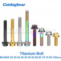 Catdogbear M10 X 20 25 30 35 40 45 50 55 60 65 70 75 80 90 100mm Pitch1.25mm Titanium Ti Hex Head Flange Bolt