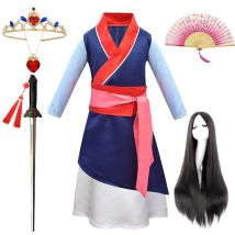 Neue Filme Halloween Kind Hua Mulan Kostüm Weihnachten Mädchen Mulan Kleid Kinder Traditionelle Chinesische Kleidung Mulan Haar Schwert