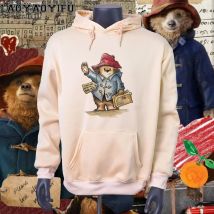Niedlicher Paddington Bär Frau Kawaii Cartoon Bedruckter Hoodie Mode Lässig Kawaii Pullover Lustige Kleidung Herren Drop Shoulder Tops
