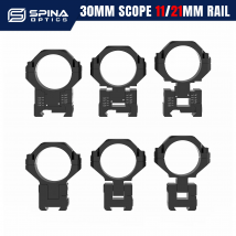 SPINA OPTICS Anelli di Ottica 30mm Regolabili in Altezza e Elevazione, Picatinny/Coda di Rondine, Accessori da Caccia per Fucili .308, 5.56, 22LR ecc.