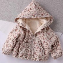 Kinder Gepolsterte Dicke Jacke Mädchen Warme Mit Kapuze Mantel kinder Blumen Kleidung Herbst Winter Plus Samt Oberbekleidung Neue Casual Parkas