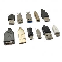 10 Pz Connettori USB Tipo B/Micro/Mini/USB 2.0 Tipo A Maschio Femmina Adattatore di Montaggio FAI DA TE Saldatura Riparazione Dati presa di ricarica