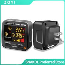 ZOYI Digitaler Steckdosentester, intelligenter Spannungsdetektor, RCD, GFCI, NCV-Test, großer Bildschirm, Steckdosentester, EU, US, UK, Stecker, Boden, neutrale Linie