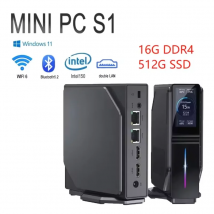 S1 12th Gen Intel Twin Lake N150 Quad Core CPU Win 11 Pro 16GB DDR4 1TB SSD WIFI6 BT4.2 Dual Gigabit LAN 4K HD Gaming/Office PC