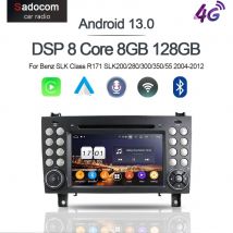 Autoradio Android 14.0 con 8GB RAM 256GB 8Core, Lettore DVD per Auto per Benz SLK Classe R171 SLK200/280/300/350/55 2004-2012 RADIO PX6 2 DIN