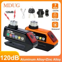 Motorcycle Alarm Disc Brake Lock 120dB Loud Anti Theft Alarma Security Moto Wheel Disk Padlock Waterproof Motorcycle Disc Lock