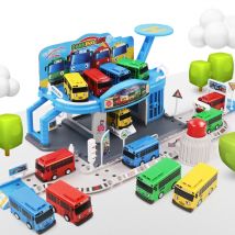 Tayo Minibus Slingsho Warrior Car Toy Set Diy Track Tayo Cartoon Car Toy Collection Car Model Holiday Gift