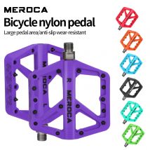 MEROCA C569 Fahrradpedal, breite Anti-Rutsch-Plattform, Nylonfaserlager, rutschfestes, langlebiges Design für Berg-/Straßenradpedale