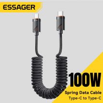 Cavo Essager Car Spring Type C per iPhone 16 15 Xiaomi Samsung 100W PD ricarica rapida per MacBook iPad Cavo da tipo C a tipo C