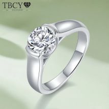 Tbcyd 2ct d Farbe Moissan ite Ringe für Frau s925 Silber Runde brillante Diamant Solitaire Verlobung Ehering Schmuck Geschenke