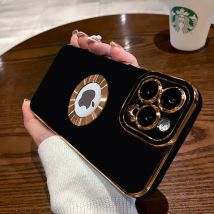 Luxuriöse, modische, plattierte, weiche Hülle für iPhone 15, 14, 13, 12, 11, Pro Max, aushöhlen, galvanisiert, stoßfest, Silikon-Schutzhülle