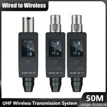 2-Kanal UHF Wireless Mikrofon Konverter XLR Sender und Empfänger für dynamische Mikrofon Gitarre Empfänger Übertragungsadapter