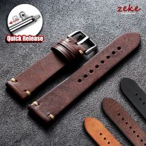 Handmade Stitching Cowhide Watch Strap 18mm 19mm 20mm 21mm 22mm Matte Leather Strap for Rolex for Omega Quick Release Watchband