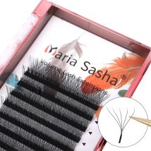 MARIA 5D W Lashes Easy Fan Wimpernverlängerung Großhandel Y Vorgefertigtes Volumen 12 Reihen W-Stil Natürliches weiches privates Logo