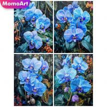 MomoArt DIY Diamant Malerei Blauer Schmetterling Orchidee Stickerei Blume Handarbeit Diamant Mosaik Home Dekoration