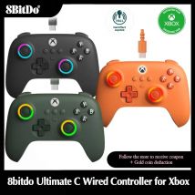 8BitDo Ultimate C Przewodowy kontroler USB Gamepad z efektem Halla Joysticki do PC Windows i Xbox Series X、Series S, Xbox One,.