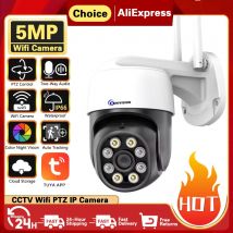 TUYA 5MP PTZ IP-Kamera zum Schutz der Sicherheitsschiene 360° °   PTZ-Steuerung WIFI-Überwachungskamera CCTV Outdoor Wireless Smart Home