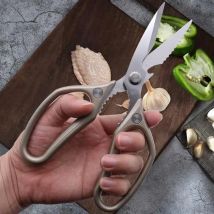 Küchenschere aus Edelstahl mit scharfer Klinge – Griff aus Aluminiumlegierung, Haushaltsschere für Gemüse, Fische, Hühnerknochen