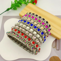 New Fashion Colorful Love Gemstone Italian Charm Fit 9mm Links Bracelet Stainless Steel Module DIY Women Men Jewelry