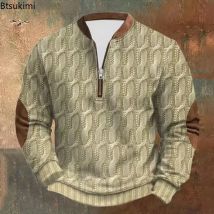2026 frühling Herbst 3D Gedruckt Sweatshirts herren Outdoor Casual Langarm Hoodies Stehkragen Pullover Tops Jugend Männer Pullover