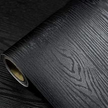 45 cm PVC-Möbel, dekoratives Papier, schwarze Holzmaserung, selbstklebende, wasserdichte Tapete, Küchenschrank, Tisch, Tür, Wandaufkleber