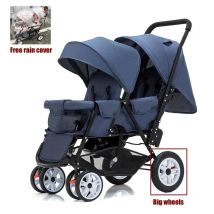 EU STOCK Passeggini gemelli per bambini passeggini a due posti carrozza pieghevole passeggino all'ingrosso Sedili anteriori e posteriori