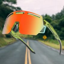Neue bunte Fahrradbrille für Männer und Frauen, UV-Sonnenbrille, verbundene Outdoor-Sport-Sonnenbrille mit großem Rahmen, Tide