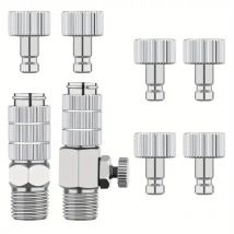 Airbrush-Schnellkupplungssatz, 1 Stück Buchsen, 5 Stück, 1/8 Zoll männlicher Schnellkupplungsstecker zum Trennen von Airbrushe-Zubehör