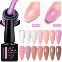Treffen Sie sich über 7ml nackten Gummi basis Gel Nagellack 2 in 1 Gelee rosa transparente Nail Art Gel Lack Funktion Maniküre für Nägel