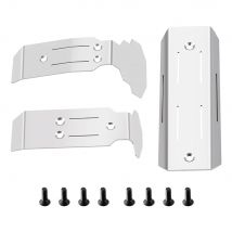TRINOOD Stainless Steel Chassis Armor Skid Plate Guard Protect Set for T-raxxas 1/16 Mini Maxx 2S Upgrade Parts