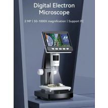 1080P 4.3"LCD Electronic Digital Microscope 1000X Magnification Coin Microscopio Adjustable Carrier Table for PCB Welding repair