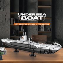 3624PCS U Förmigen U-boot Bausteine Unterwasser Boot Modell Bricks Set Mit Basis Halterung Desktop Deco Kinder DIY Spielzeug geschenke
