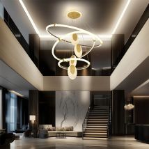 LUVODI Apparecchio di illuminazione a soffitto a LED a 3 strati Decorazione artistica Lampada a sospensione con lampadario a goccia d'acqua in acrilico con luci a 3 colori