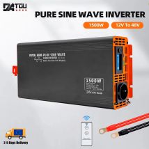 DATOUBOSS PSW Seria 1500W Falownik sinusoidalny DC na AC Konwerter energii słonecznej Przenośna ładowarka USB Wyświetlacz LCD Falownik napięcia