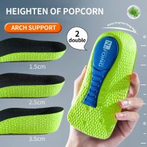 Solette per l'aumento dell'altezza in Memory Foam per uomo scarpe da donna piedi piatti plantari plantari ortopedici Sneakers soletta per la cura del sollevamento del tallone