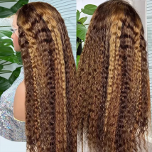 Highlight 30-Zoll-Lace-Front-Perücke, farbige lockige Perücken, günstig im Angebot, tiefe Welle, 13 x 6 HD-Lace-Frontal-Perücke, Echthaar für Frauen