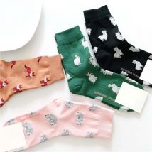 Neue Ankunft Frühling Herbst Casual Koreanischen Stil Frauen Cartoon Obst Tier Fuchs Elefanten Kaninchen Schafe Baumwolle Flut Kurze Socken