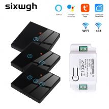 Tuya smart switch 1/2/3gang touch glasscheibe smart home drahtloses wifi lichtsc halter steuer modul funktioniert google home alexa