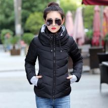 Parka trapuntato con cappuccio da donna, cappotto con cerniera, soprabito casual, abbigliamento invernale da esterno, giacca spessa, abbigliamento superiore femminile